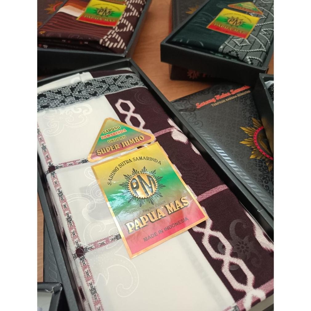 Stok Terbatas Sumberrejekijeans (Bonus Dus) Sarung Halus Papua Mas Bawahan Muslim Bapak Kakek Pondok