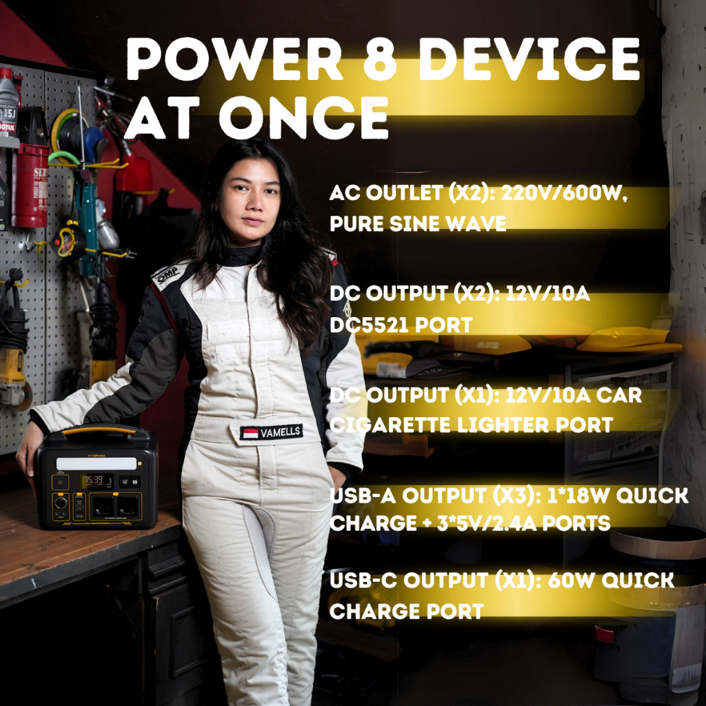 VTOMAN 600X Portable Power Station VS220 Panel Surya Power Station Portabel 600W untuk Peralatan