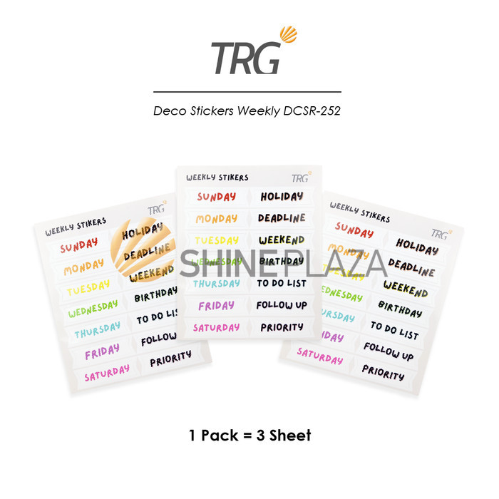 

TRG DECO WEEKLY STICKERS DCSR-252 - STIKER JADWAL TEMPEL LUCU UNTUK JOURNAL NOTEBOOK PLANNER