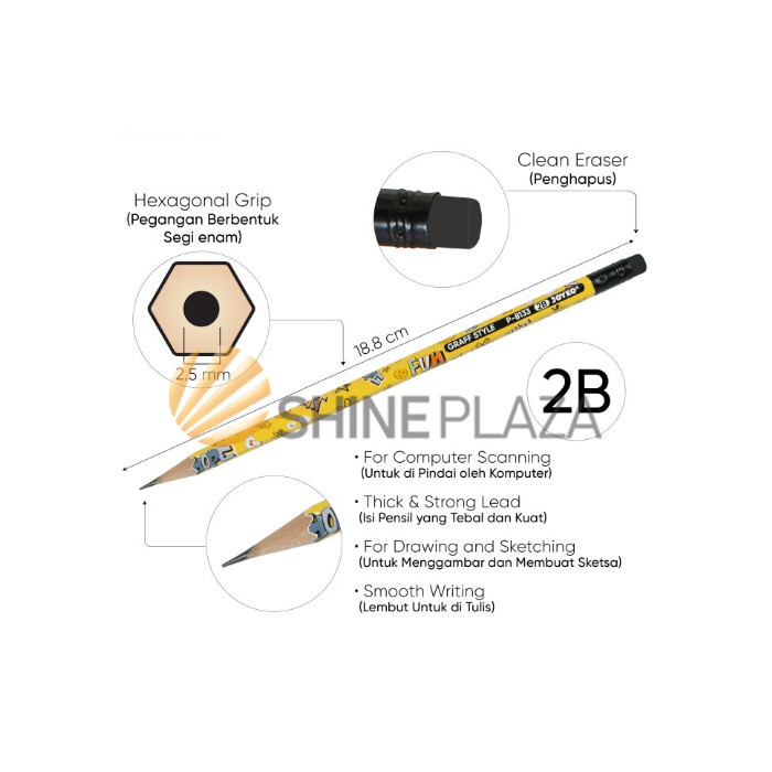 

PENSIL GAMBAR KOMPUTER 2B JOYKO P-8133 - DRAWING GRAFF STYLE PENCIL
