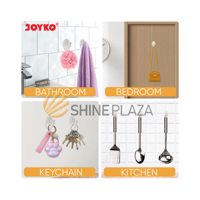 

GANTUNGAN ADHESIVE HOOK BAJU TAS HANDUK DINDING PINTU JOYKO ADHK-3070