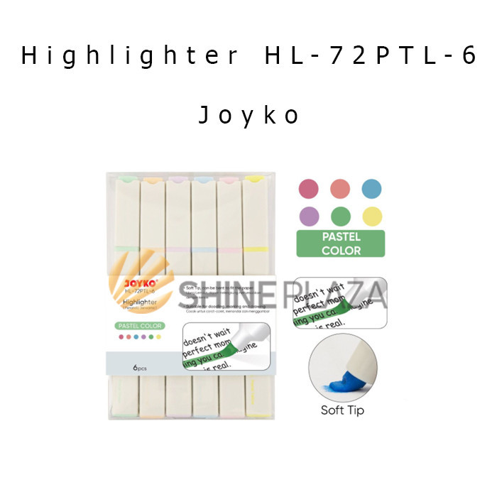 

HIGHLIGHTER SET JOYKO HL-72PTL-6 - PENANDA BERWARNA JOYKO PASTEL COLOR