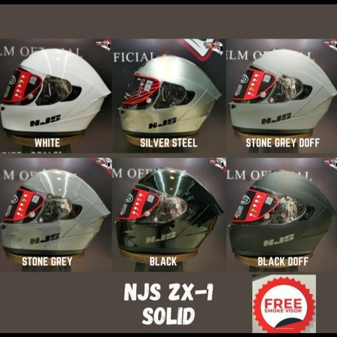 Helm Njs Zx1 Zx 1 Zx-1 Solid Full Face Original