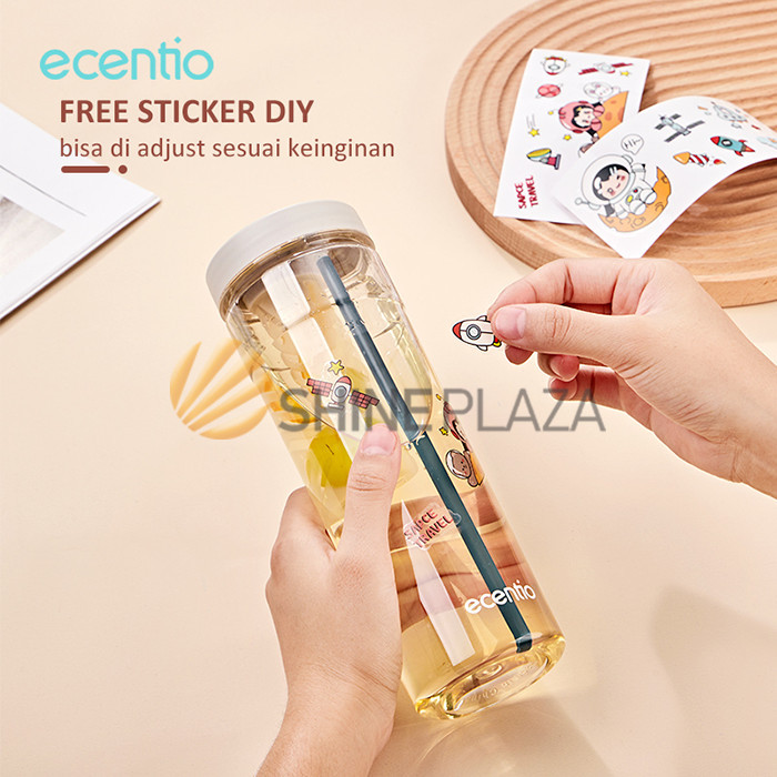 

BOTOL MINUM PLASTIK TUMBLER FLORAL ECENTIO 780ML - TEMPAT AIR MINUMAN DRINKING BOTTLE MUDAH DIBAWA