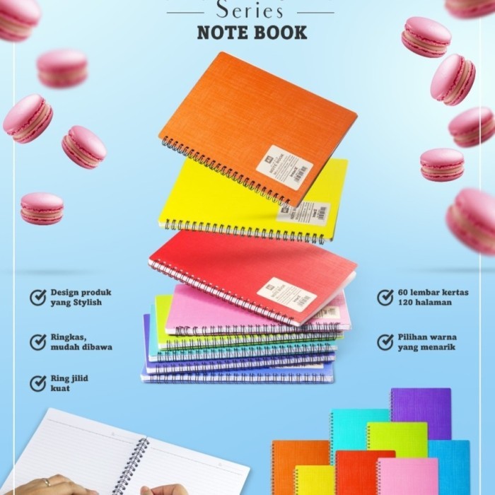 

NOTEBOOK SPIRAL / BUKU CATATAN A5 PASTEL MACARON INTER X