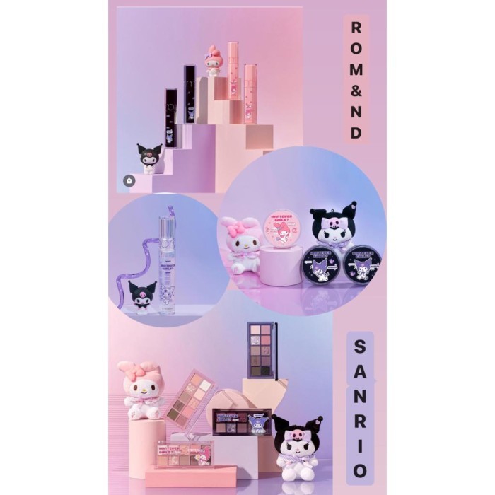 TERPERCAYA Ready Stock  Romand X Sanrio Make Up Collection ( Lip Tint, Eyeshado
