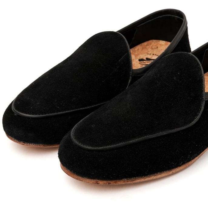 Sepatu Kulit Pria Portee Goods Loafers Belgian Suede Hitam