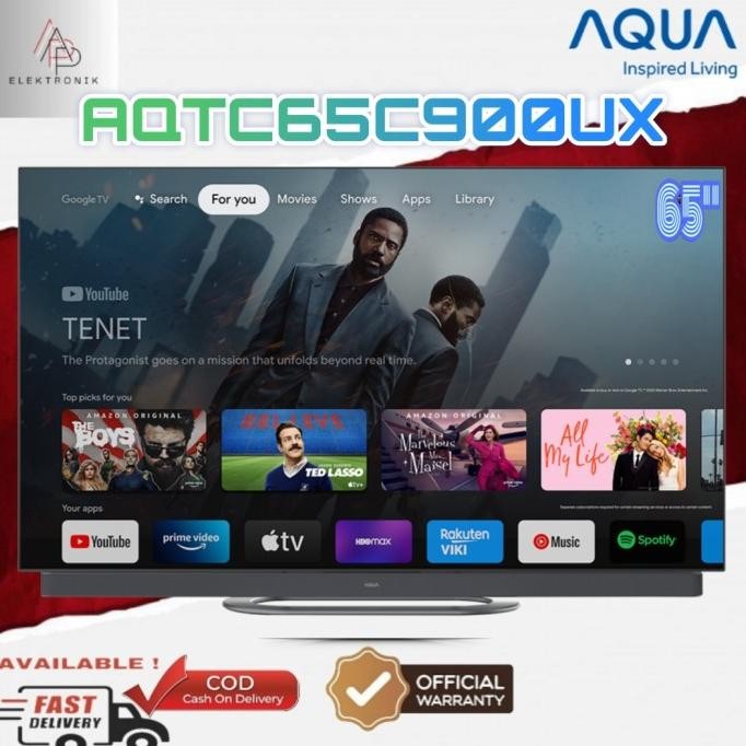 AQUA AQT65C900UX OLED 4K UHD SMART TV ANDROID GOOGLE 65 INCHI WHIT HARMAN KARDON