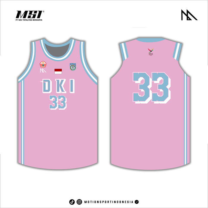 TERBARU Jersey Basket MSI - PON DKI JAKARTA PINK