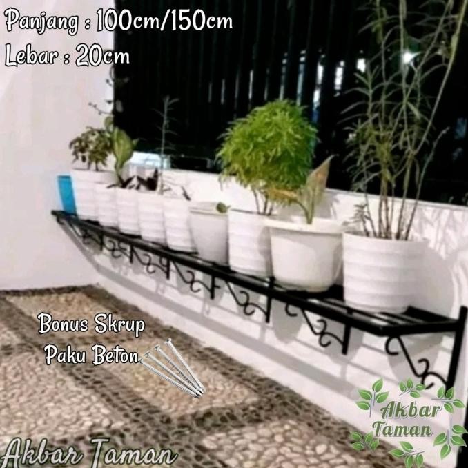 Rak Bunga Besi Tempel Dinding / Rak Besi Pot Tanaman Tempel Dinding LAJ
