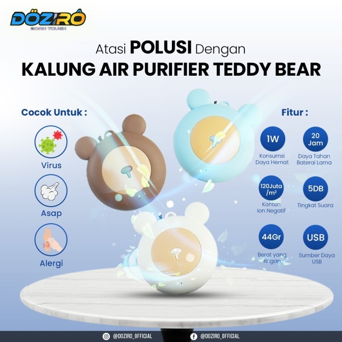 KALUNG AIR PURIFIER 505 ION NEGATIF NECKLACE BEAR CUTE