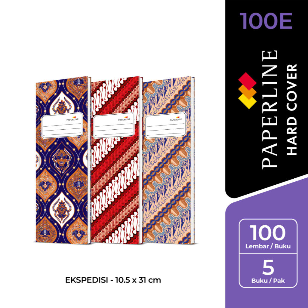 

[Avjaya Stationery] Paperline Hard Cover Book 310 x 105mm Expedisi PPL HC 100 E