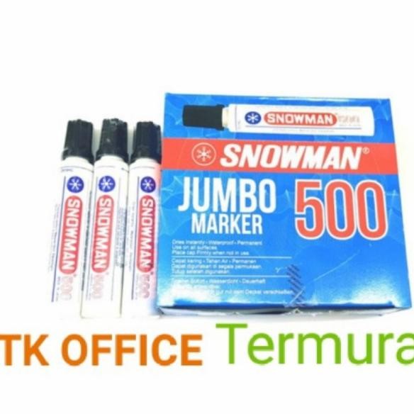 

Spidol Snowman Jumbo 500 Permanent Marker Selusin (12Pcs)