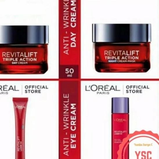 Loreal Paris Revitalift Triple Action Night/Day/Eye Cream 50Ml/Serum