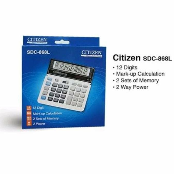 

bas-12 Kalkulator Citizen CT 868 L 12 Digit 2 Power Mark Up Calculation Terlaris