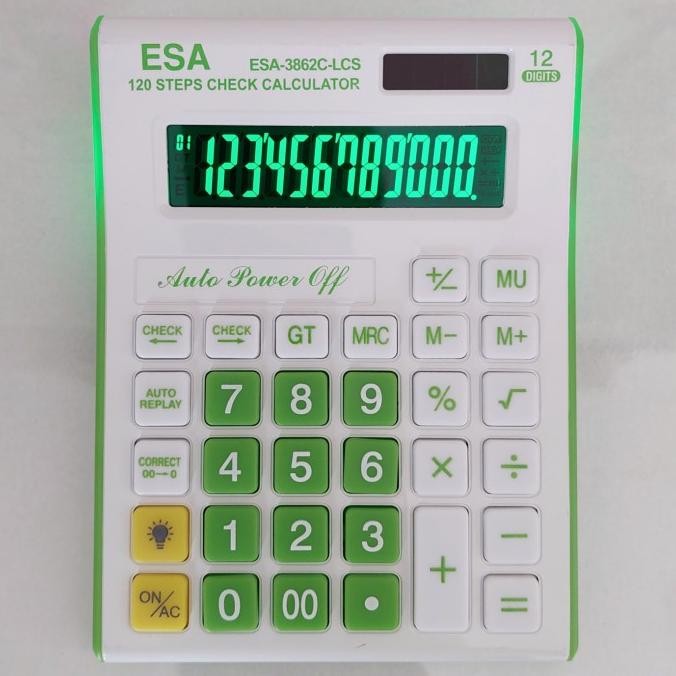 

rt-69 Kalkulator LCD LED Calculator Check Correct 12Digits Original ESA 3862 Murah