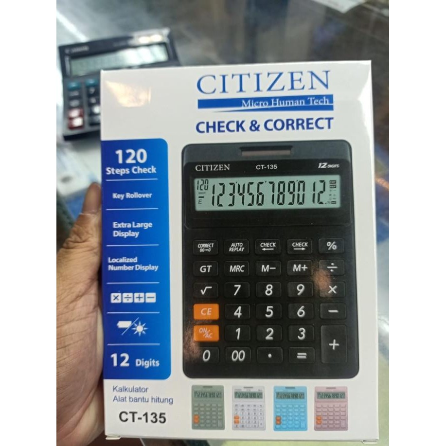 

GC27 Kalkulator CITIZEN CT135 Check Correct CT 135 12Digits Premium