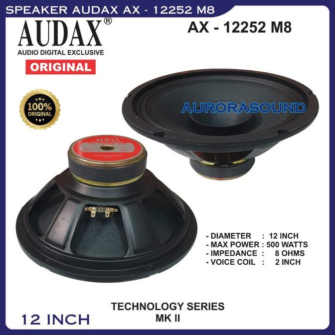 SPEAKER AUDAX AX 12252 M8 FULL RANGE SPEAKER 15 INCH 500 WATT AUDAX ORIGINAL 2807T