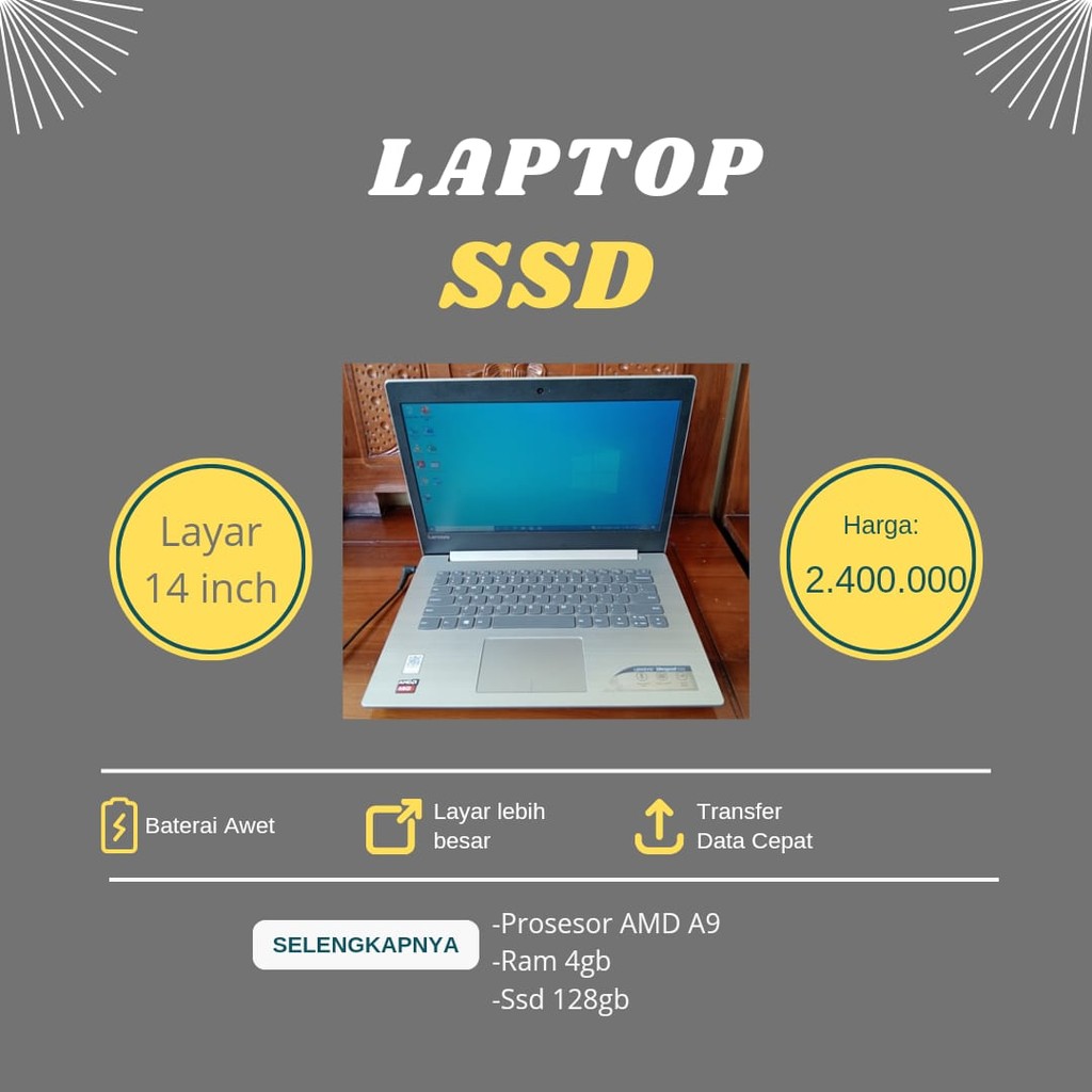 Laptop Lenovo ideapad 320 (Laptop gaming dan desain) LAPTOP RAM 4GB LAPTOP SSD LAPTOP SECOND MURAH M