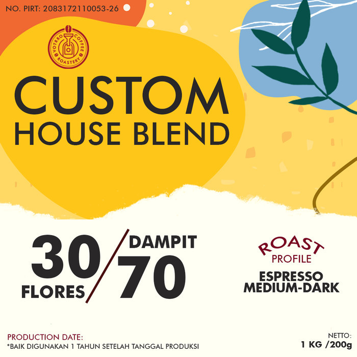 

Biji Kopi Susu Blend Custom Arabica Robusta Roasted Coffee Beans 1 Kg