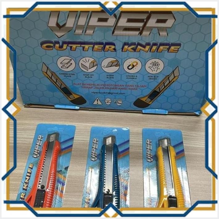 

[RJS] PISAU CUTTER VIPER 17CM MERAH BIRU KUNING