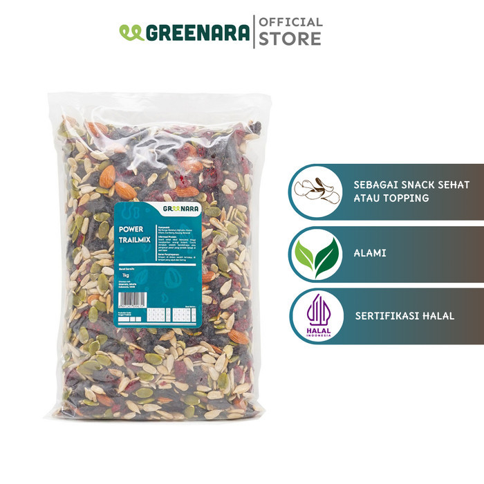 

TERLENGKAP Greenara Power Trail Mix 1kg / Snack Sehat