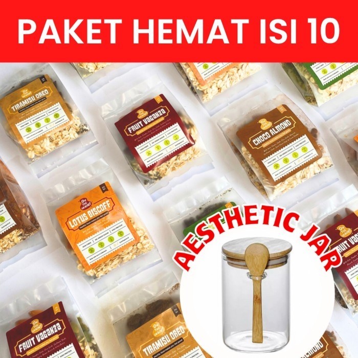

TERBAIK 10pcs ON THE GRAIN Overnight / Instant Oat - Healthy Breakfast / Snack