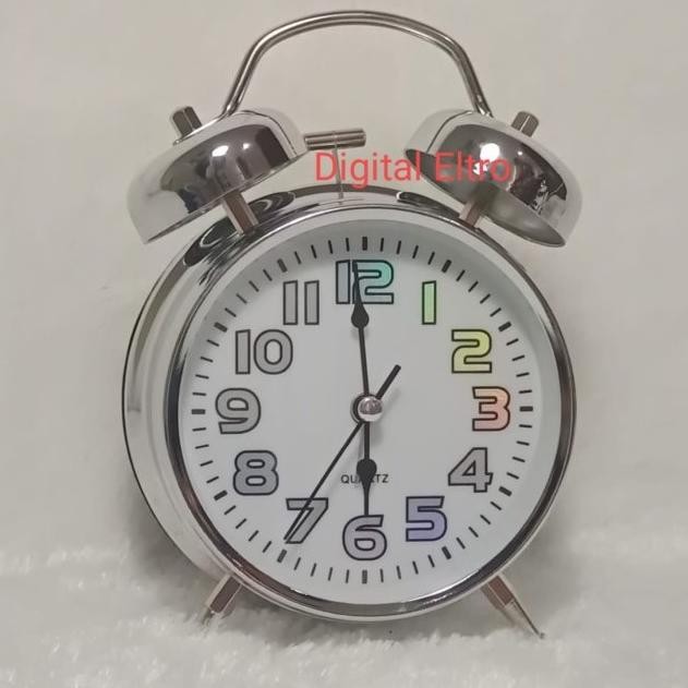 

Jam Beker Bunyi Dering kencang Silver Bulat 668 P19A