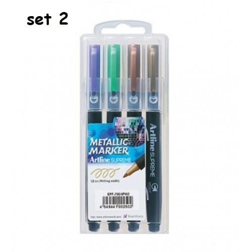 

Spidol Artline Permanent Supreme Metalic Marker Set Epf-790/4Pw2