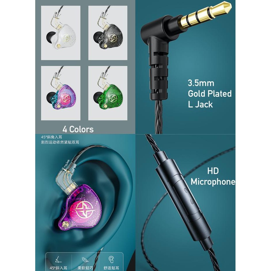 X2 Pro HiFi Dynamic Bass Headset Detachable Cable Earphone With Mic HF56