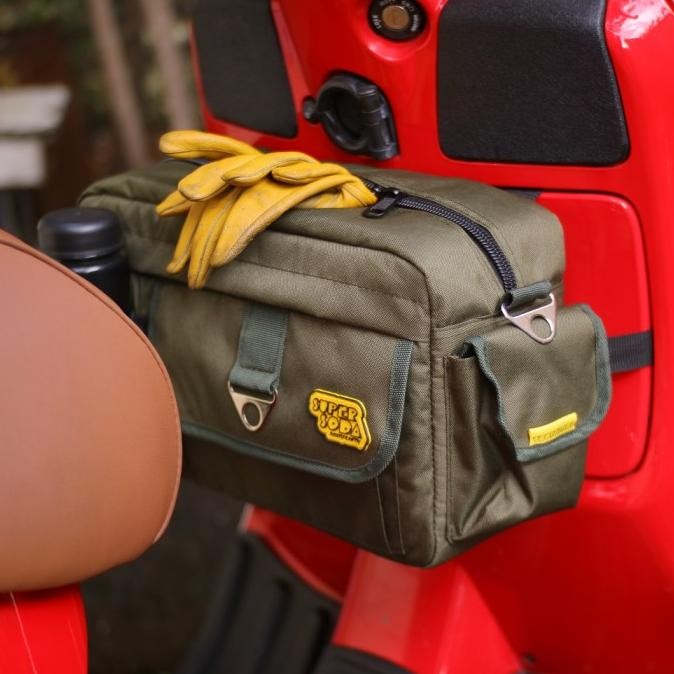 Tas Bagasi Vespa Supersoda Scooter Battle Green Touring Size