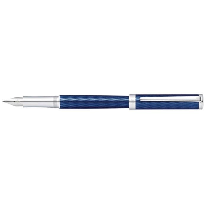 

Sheaffer Intensity Engraved Blue with Chrome Plated Trim Fountain Pen Original