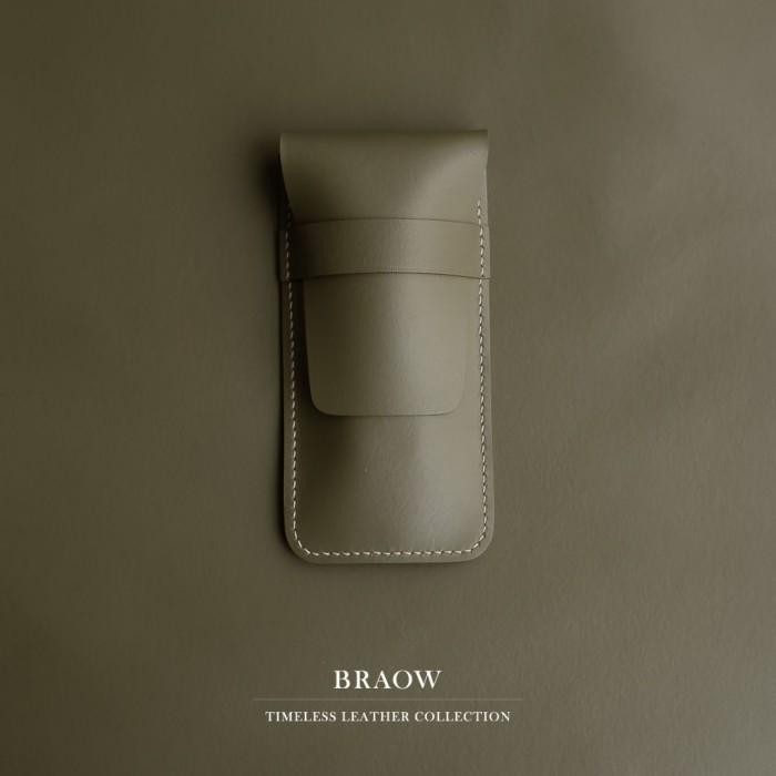 

Braow Goods | Leather Fountain Pen Case | Double Pen Case | Olive Original