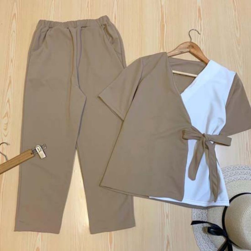 Baj Murah Setelann Wnita Dewasa Outfit Kece Terbaru 2024 Stln Pakean Korea One Set Baju Perempuan Re