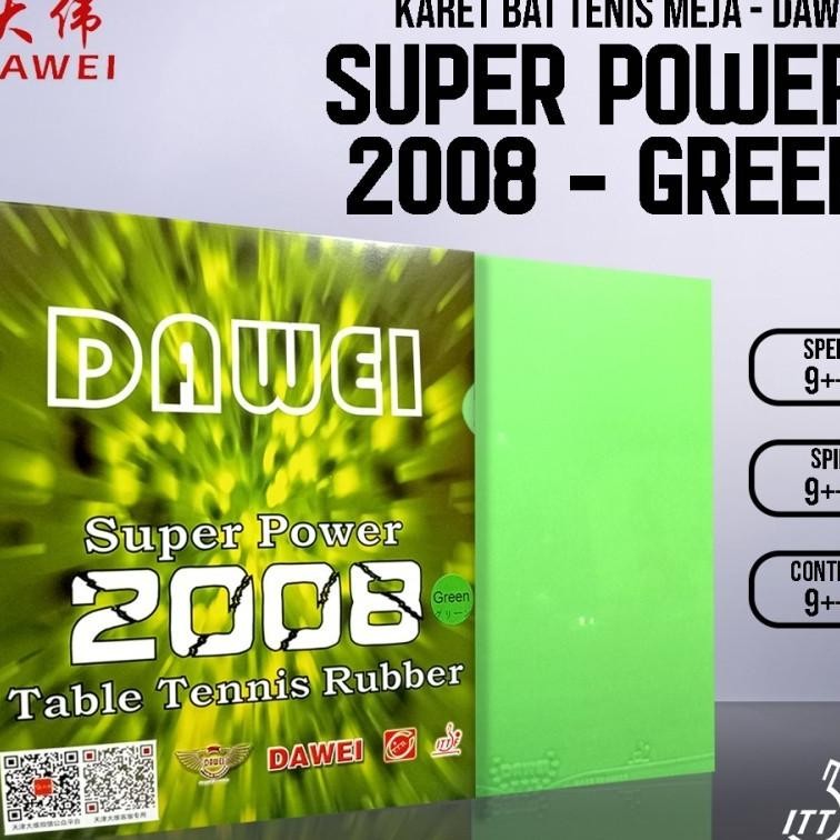 Dawei 2008 Sp Green - Rubber Karet Pingpong Bet Tenis Meja Dawei 2008 Power