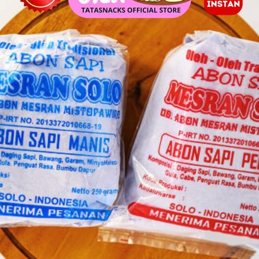 

Abon Sapi Mesran Solo Manis/Pedas - Ayam Manis