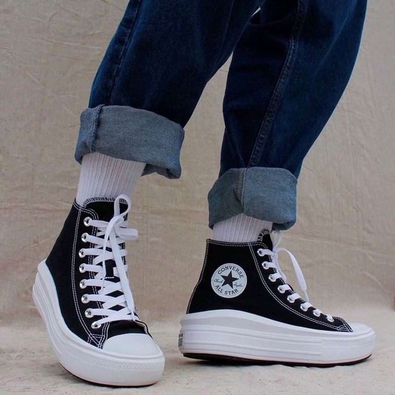 

Sepatu Converse All Star Move Muffin Sol Tebal High Top Kanvas Hitam Putih Wanita 568497c |A422639E|