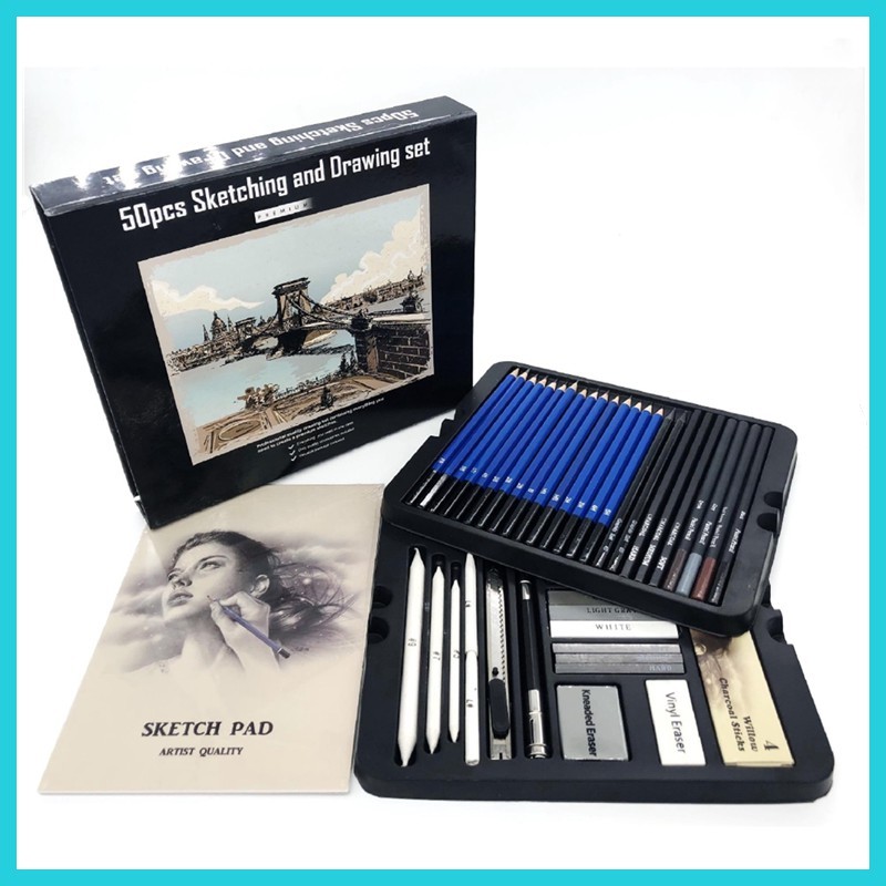 

50 Buah Set Pensil Sketsa Set Pensil Gambar Sketsa Profesional Pensil Kayu untuk Set Alat Tulis Seni Pena Pelukis Sekolah |ADBD5B3E|