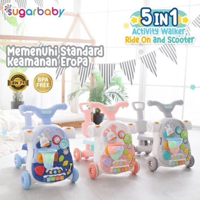 Sugar Baby Activity Walker 5 in 1 Ride On Scooter Baby Push Walker