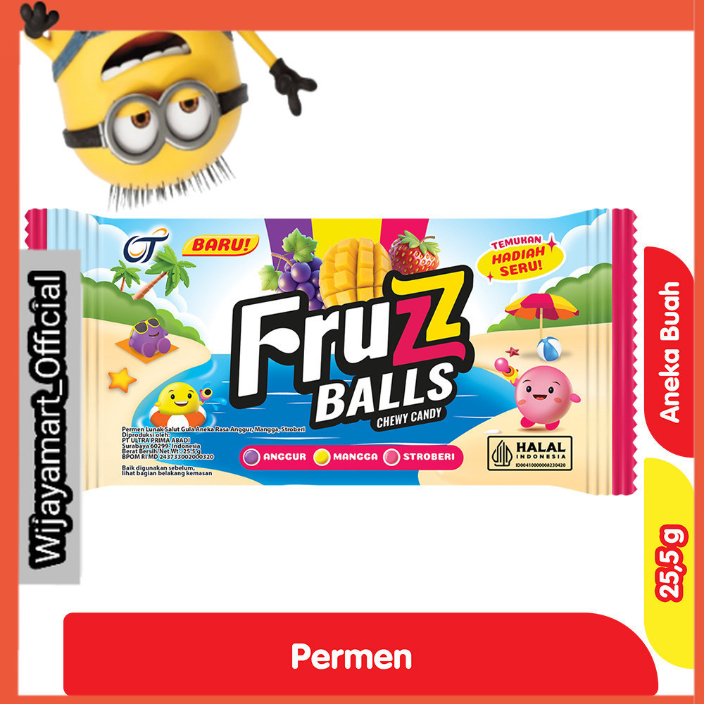 

Fruzz Ball Permen Chewy Rasa Buah 25.5 g