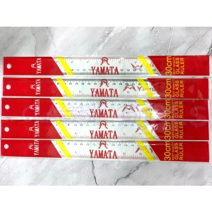 

Penggaris yamata 30cm isi 1 Box 12 pcs / Penggaris 30 cm plastik mika bening murah