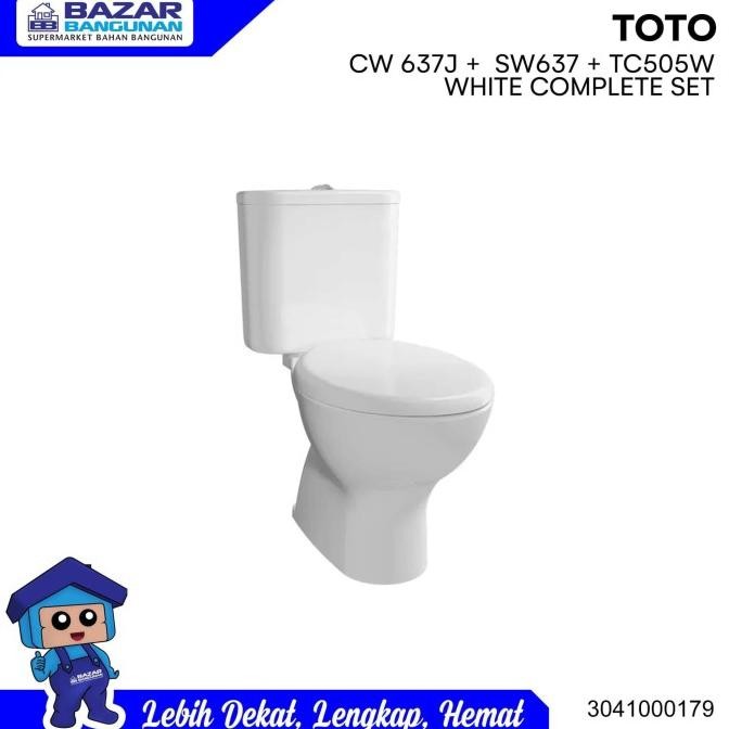 CLOSET KLOSET TOILET DUDUK TOTO CW 637 J CW637J COMPLETE SET WHITE