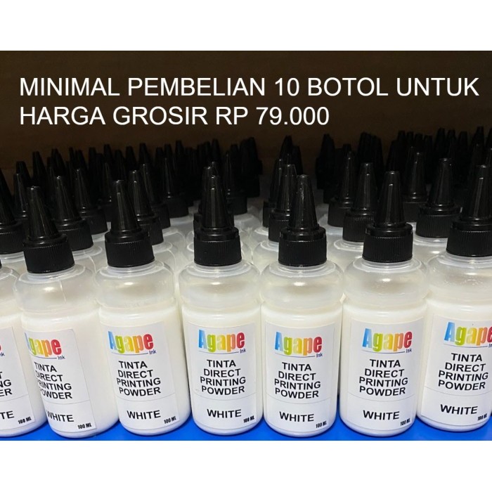 

Terlaris TINTA DTF PUTIH AGAPE GROSIR RP 98.000 100ML SALE