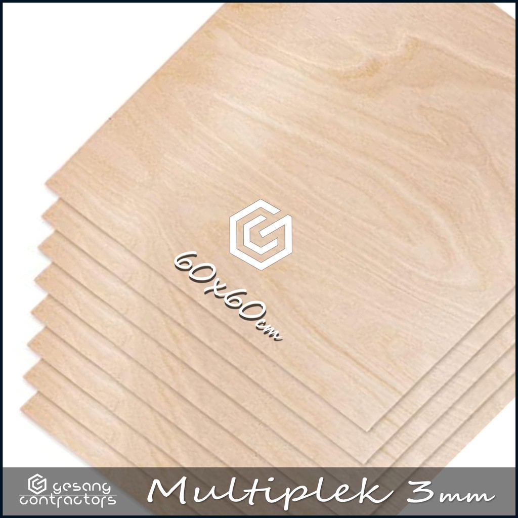 Multiplek Triplek 3mm Full Ukuran 60x60 cm ( 3 mm | 60x60cm | 60 x 60 cm )