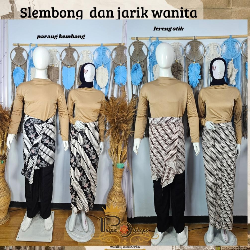 VE29 sepasang jarik instan couple jarik saja jarik slembong sapit dan blangkon Original