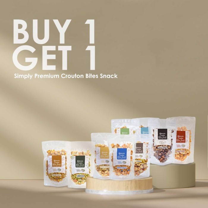 

PRODUK TERBATAS Buy 1 Get 1 Simply Premium Crouton Bites Snack 60 Gr
