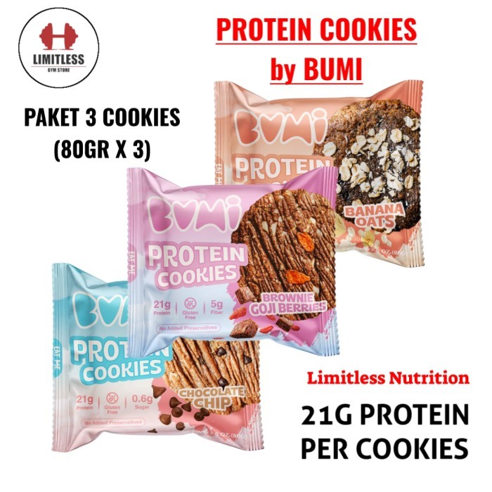 

TERMURAH HIGH PROTEIN BUMI COOKIES x 3 PCS - Healthy Diet Snack Bar Oat