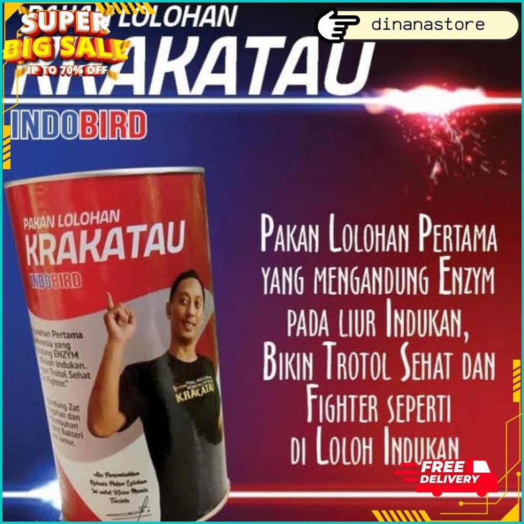 Krakatau Pelet Pakan Loloh Makanan Anakan Burung Murai Kacer Cucak Rowo Lolohan Piyik Baby Burung Te