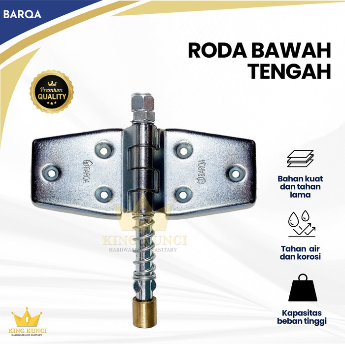 Roda bawah tengah silver roda pintu garasi sliding kayu alumnium BARQA komponen pintu garasi sliding