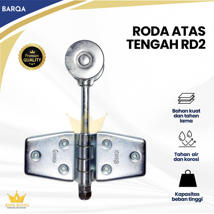 Roda atas tengah roda 2 silver pintu garasi sliding kayu alumnium BARQA komponen pintu garasi slidin